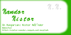 nandor nistor business card